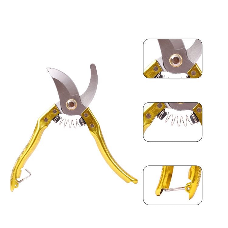 Garden Pruner with 65Mn Steel Blade and Electroplated Handle Opening Details