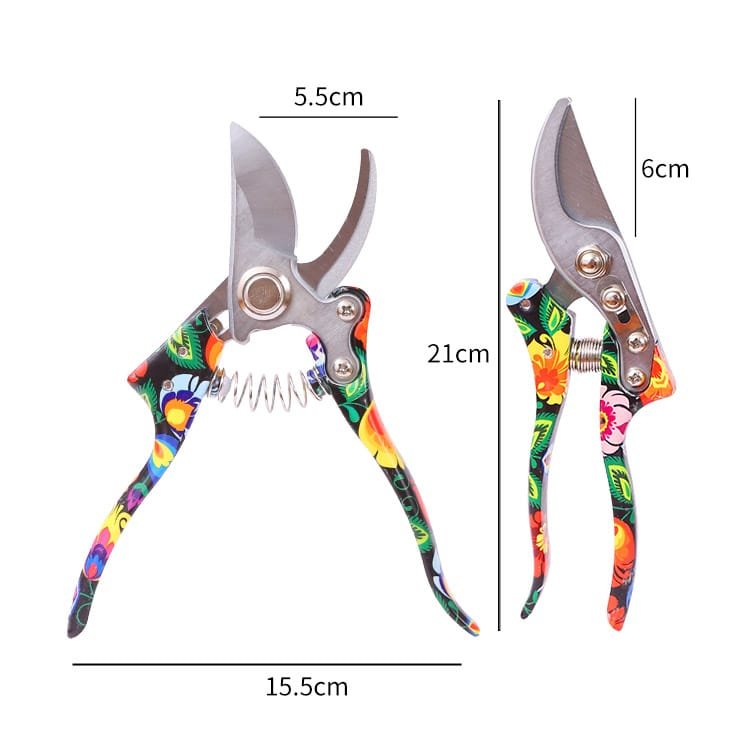 Garden Pruner with 65Mn Steel Blade and Painted Handle Size Comparison Chart