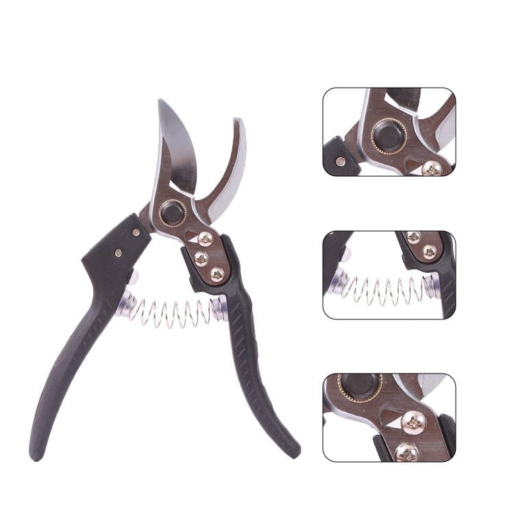 Garden Pruner with SK5 Steel Blade and Painted Handle Opening Details