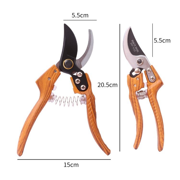 Garden Pruner with SK5 Steel Blade and Water-Transfer Handle Size Comparison Chart