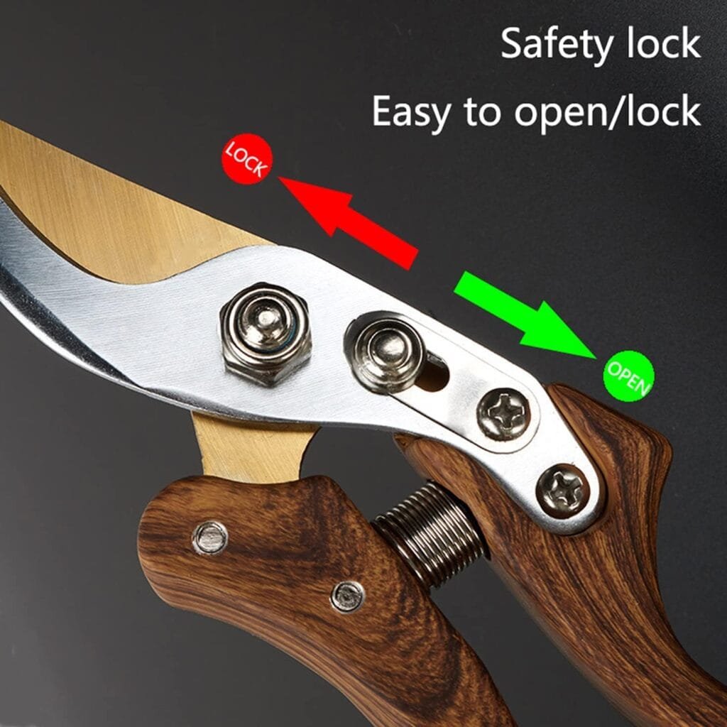Garden Pruner Safety Lock And Easy To Open